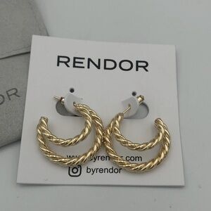 Rendor Victoria braided double hoop earrings in 14k yellow gold-plated